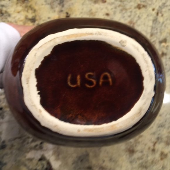 Pitcher, Pottery, brown and drip-glazed, Vintage - Picture 4 of 7